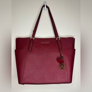 MICHAEL KORS Large Deep Red Tote Bag